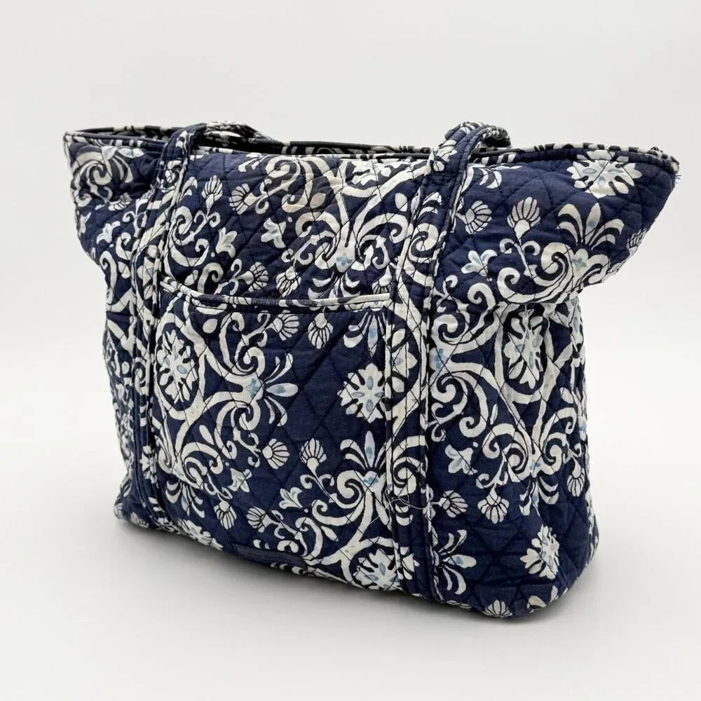 Vera Bradley Twirly Birds Navy Blue Shoulder Tote Bag